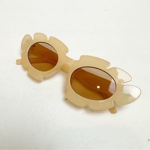 Fashion | Ibiza Round Frame Flower Palm Acetate Sunglasses NEW